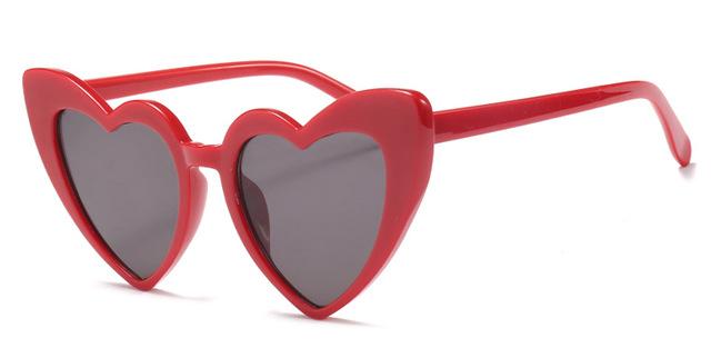 lunettes de soleil vintages retro coeur rouge