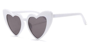 lunettes de soleil vintages retro coeur blanc