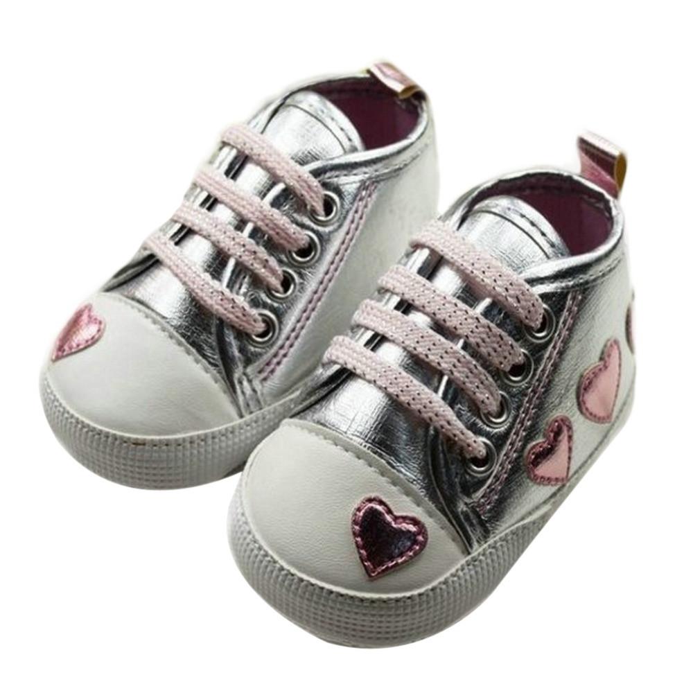 Silver/Pink Love First Walkers