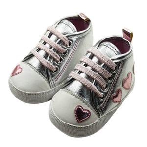 Silver/Pink Love First Walkers