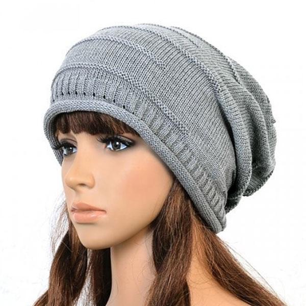 2016 Winter New Fashion Retro Unisex Women Men Oversized Cable Knitted Knit Baggy Slouch Beanie Hat Cap Black/Brown/Gray