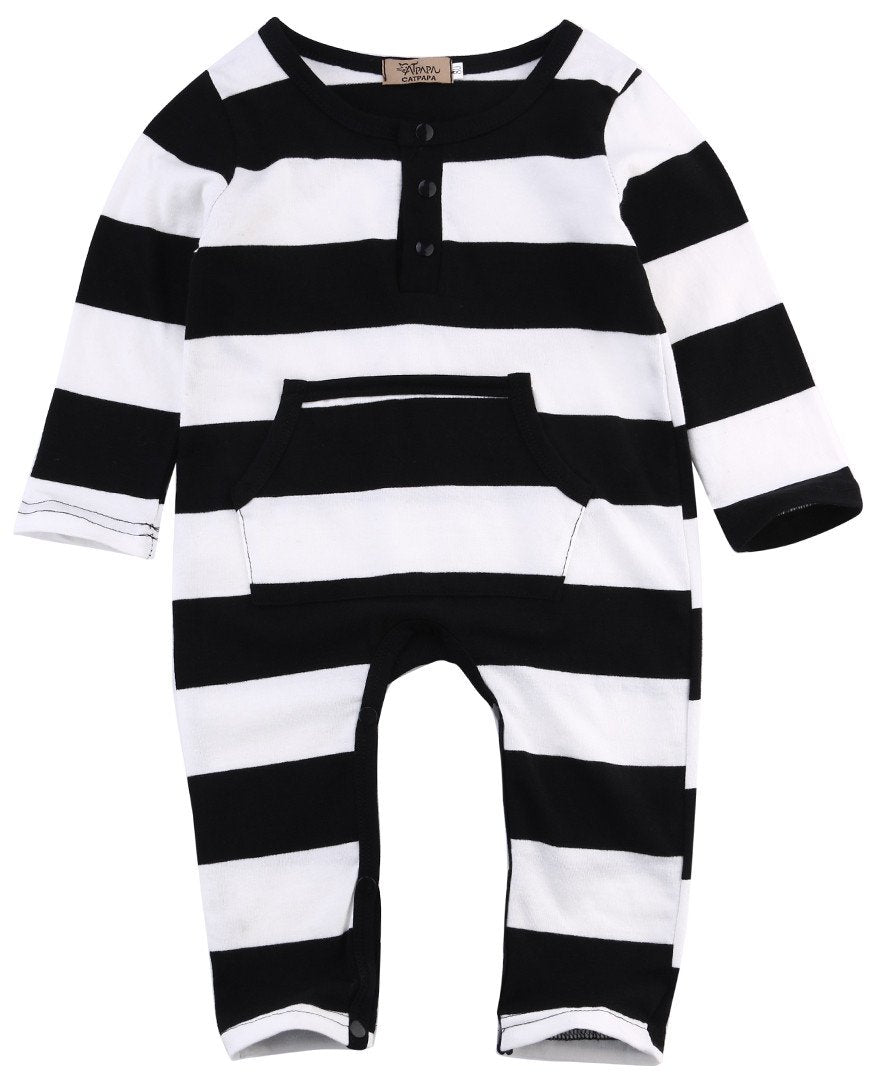 Black and White Zebra Romper