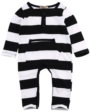 Black and White Zebra Romper