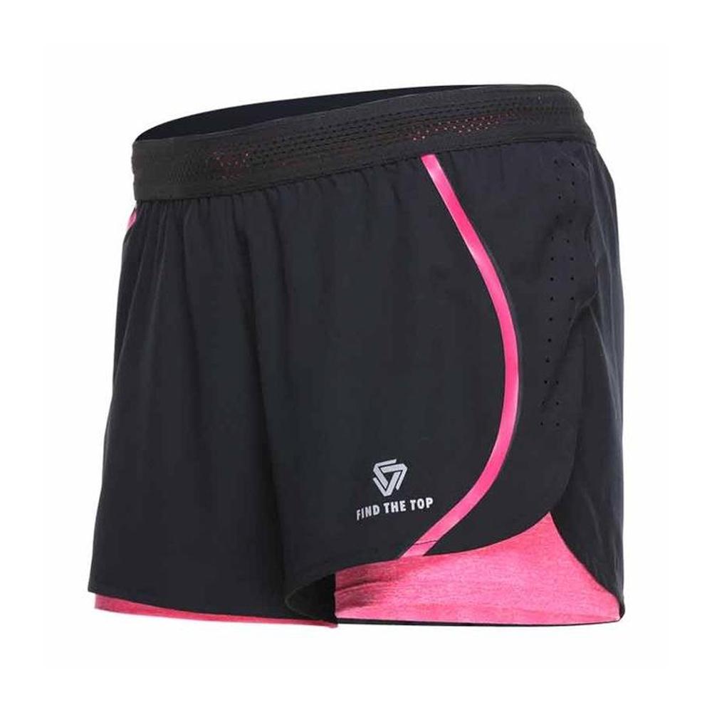 Women Running Sportswear False Two Pieces Compression Shorts