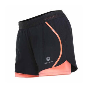 Women Running Sportswear False Two Pieces Compression Shorts
