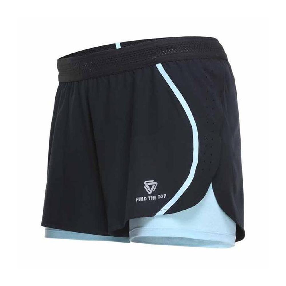 Women Running Sportswear False Two Pieces Compression Shorts