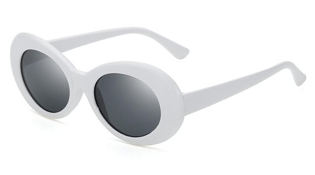 lunettes de soleil vintages retro grosses rondes blanches