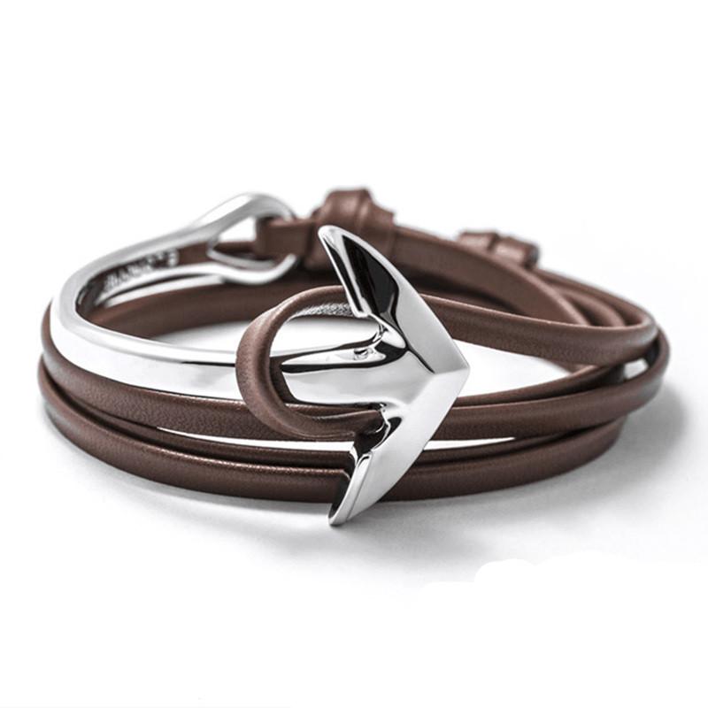 Anchors Aweigh Leather Bracelet