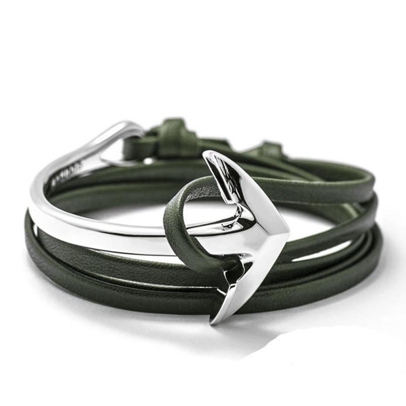 Anchors Aweigh Leather Bracelet