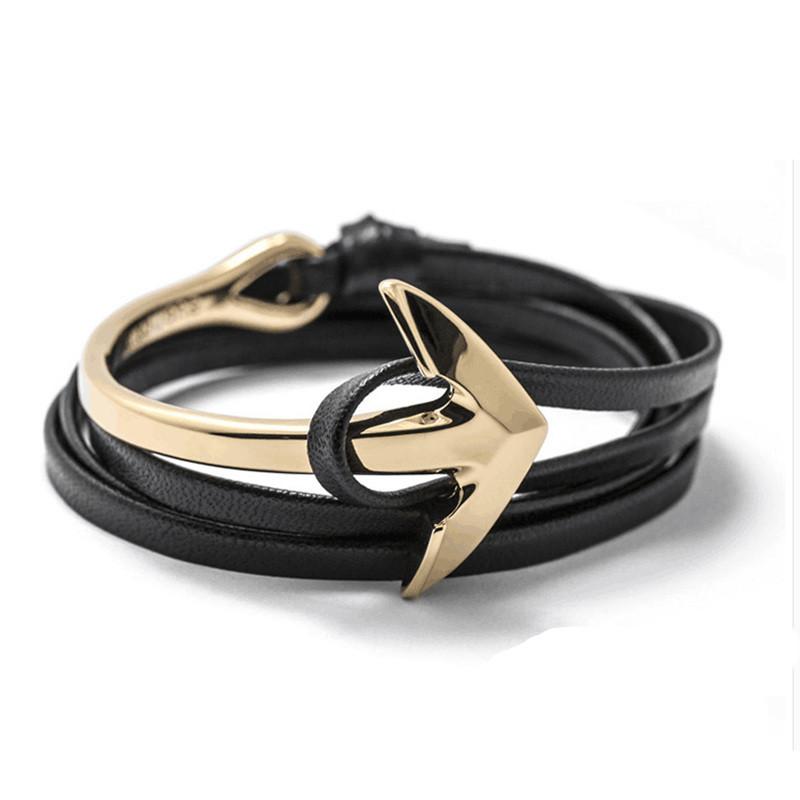 Anchors Aweigh Leather Bracelet