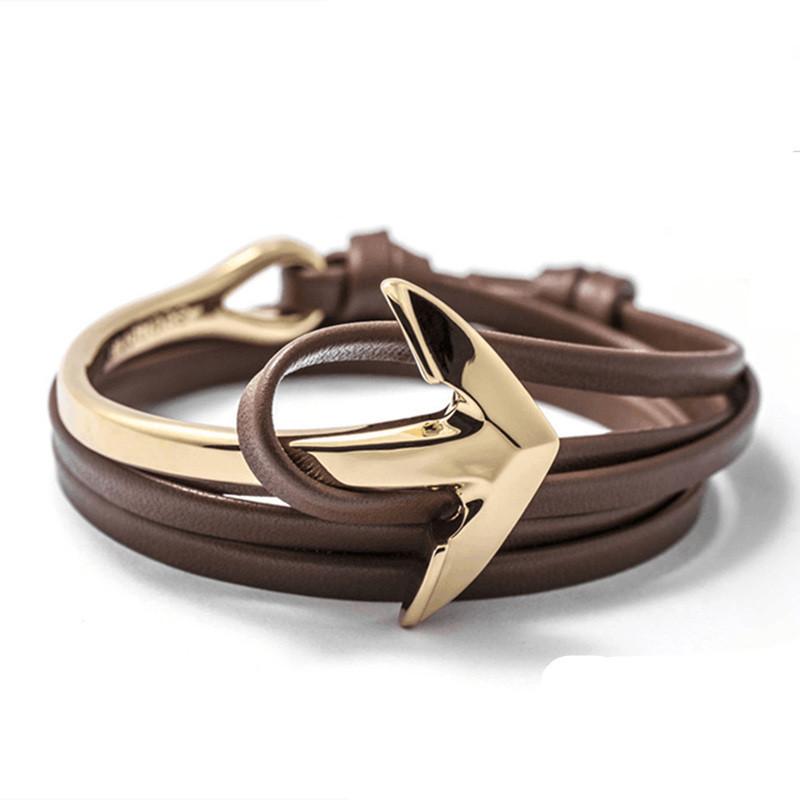 Anchors Aweigh Leather Bracelet