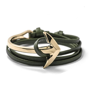 Anchors Aweigh Leather Bracelet