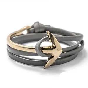 Anchors Aweigh Leather Bracelet