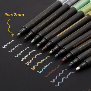 Metallic Brush Pen Set - 10 Piece Set