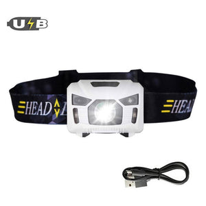 LED Body Motion Sensor Headlamp Rechargeable With USB Charging