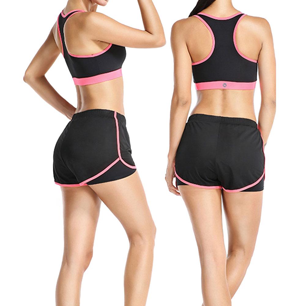 Women Running Shorts False Two Pieces Sportswear Breathable Compression Shorts