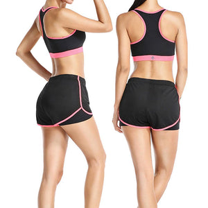 Women Running Shorts False Two Pieces Sportswear Breathable Compression Shorts