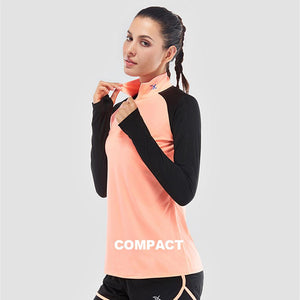 Women Long Sleeve Running Shirts Compression Tees Breathable