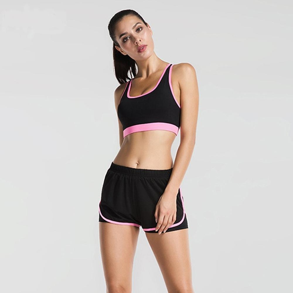 Women Running Shorts False Two Pieces Sportswear Breathable Compression Shorts